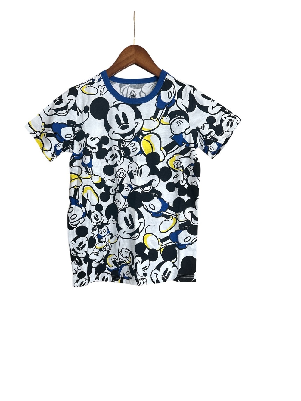 Disney Mickey Mouse All-Over Print Tee - White/Blue/Yellow